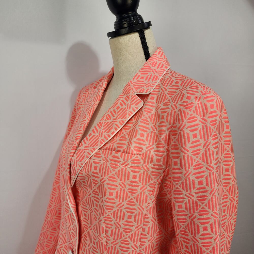 Gap Academy Blazer Geometric Neon Pink 8 Tall - Picture 3 of 12